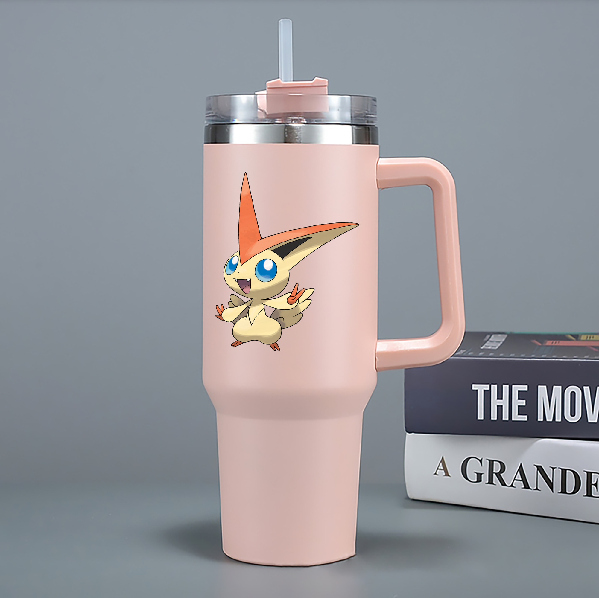 （画像用） ポケットモンスター Pokémon 1200mL車用タンブラー - クリスタルステッカー（プラスチックストロー付き）